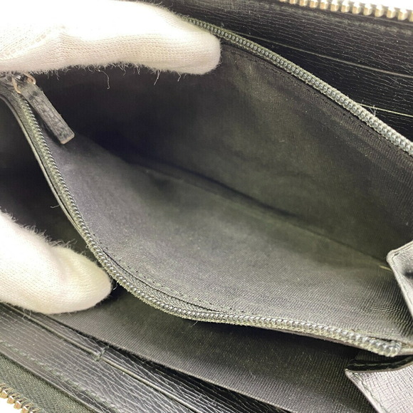 Gucci Round Zipper Interlocking GG Long Wallet Card Slots Coin Black - Picture 8 of 9
